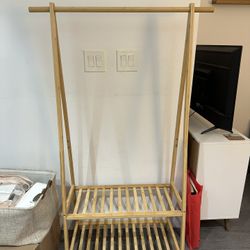 Bamboo Coat and Shoe Rack 