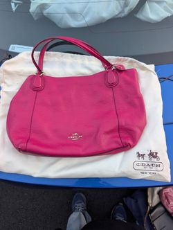 Coach hot pink pebbled leather hobo bag