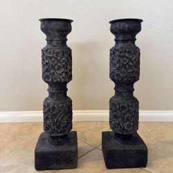 CEMENT CANDLE HOLDERS (17”H)