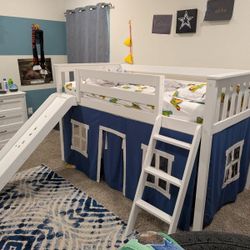 Loft Bed With Stairs And A Slide 