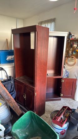 Cherry Wood Entertainment Center Cabinet