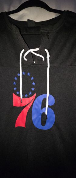 Philadelphia 76ers Black Lace-Up Hoodie
