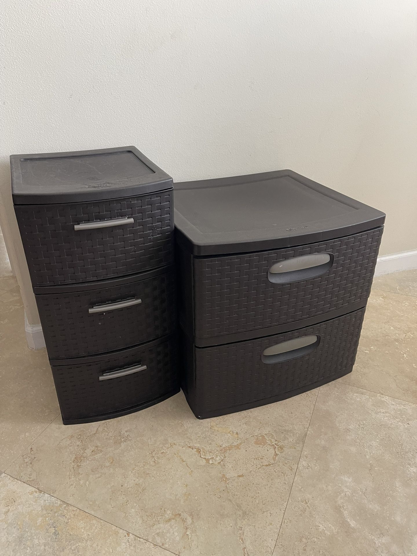 Set of 2 Plastic Storage Drawers - LIKE NEW 