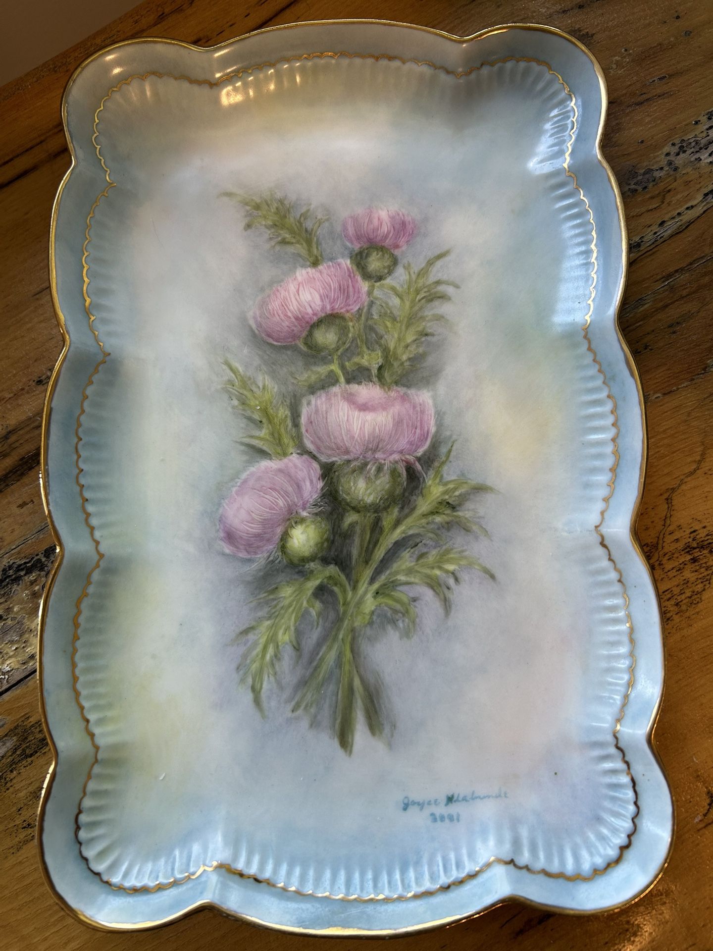 Antique Hand Painted Porcelain Tray