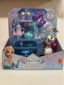 Mattel Disney Frozen Olaf Tea Time Treats Sled Winter Festival Playset 15+pc