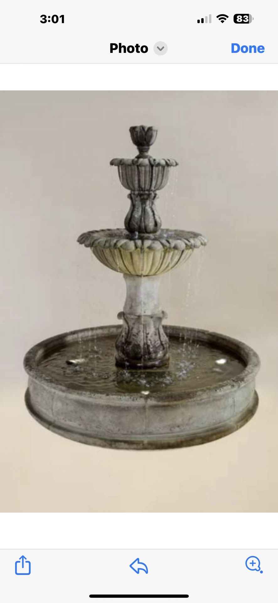 Handcrafted Large outdoor water fountain