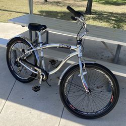 Smooth & Clean 😎🔥 Genesis GX7 Beach Cruiser Bike Bicycle 7 Speed 29” Bright Aluminum Frame Minty 🍒✨