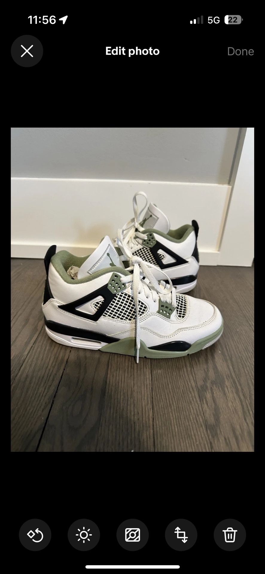 Jordan 5 Off white Sail Size 6.5M