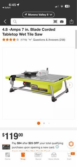 Ryobi tile saw
