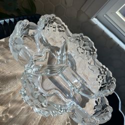 Vintage Clear Glass 3-Section Divided Serving Dish
