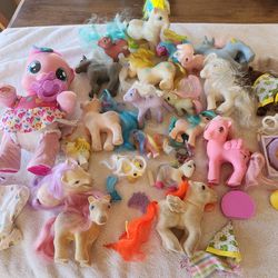 1987 My Little Pony Toy Lot - Pre-Loved, All For One Price, Plus Working 2010 Pinkie Pie Doll