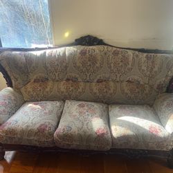 Five-Piece Living Room Set (Sofas And  Marble Accent Tables)