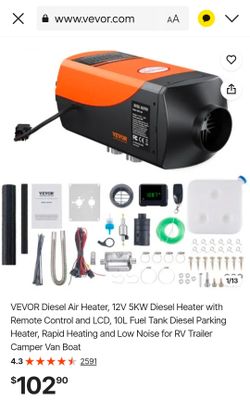 VEVOR 12V 5KW Diesel Air Heater Kit