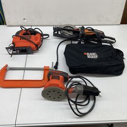 Black+Decker & Worx Power Tool Bundle – Jigsaw, Orbital Sander, Circular Saw + Clamp + Bag