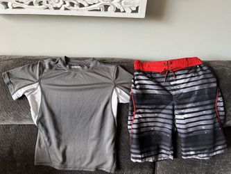 Boys swimming trunks and shirt size 8