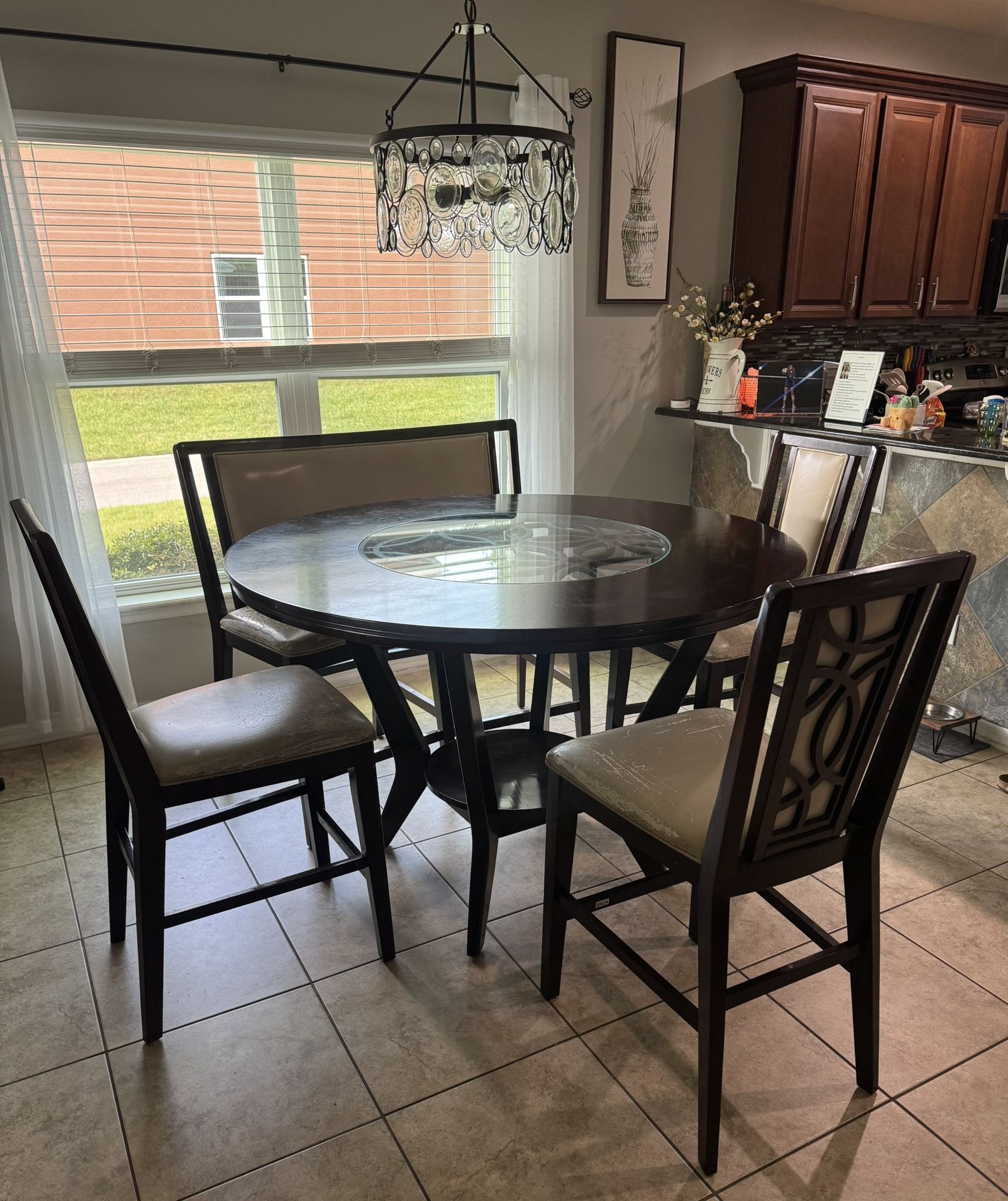 Elegant Round Counter height Kitchen Table