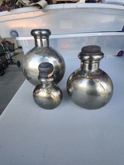 Decorative metal bottles