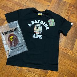 A Bathing Ape (Bape X Burberry) Black Plaid Ape Head Tee - Size Large (‼️DM BEFORE BUYING‼️) #bape #tshirt #clothing #abathingape #burberry