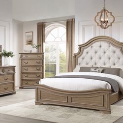 NEW QUEEN AND KING SIZE LUXURY BEDROOM FURNITURE SET - BED MATTRESS SECTIONAL SOFA AND FINANCING 