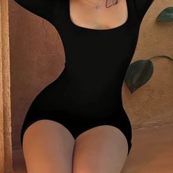 Black long sleeve cut out bodysuit #goth #bodysuit