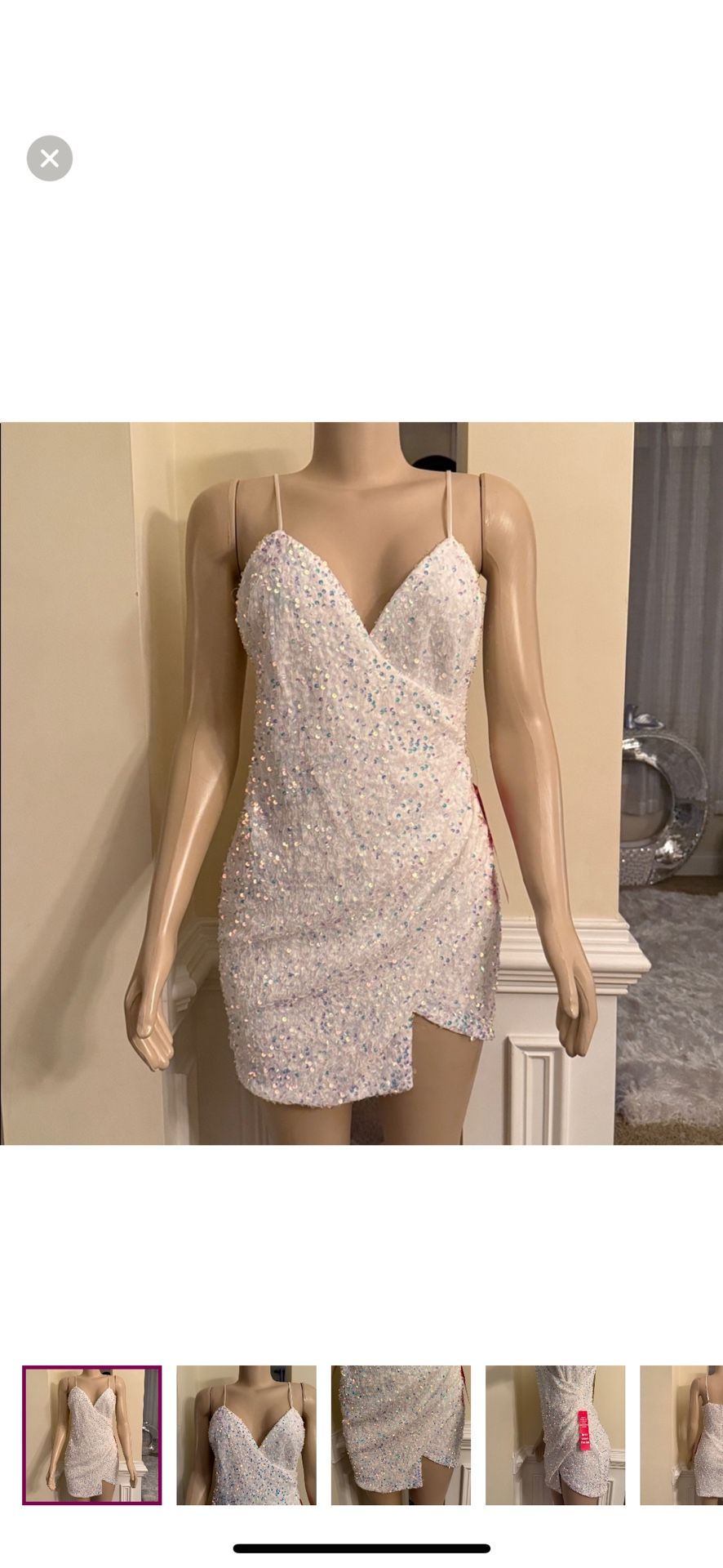 Crystal Doll White Sequin Dress