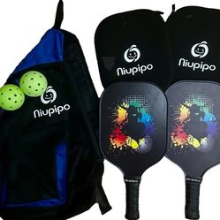 Niupipo Pickleball Paddles Set - Bag and Paddle Covers New