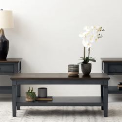 Coffee Table With Two End Tables Set