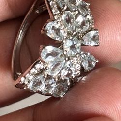 Light Blue Gemstones Silver Ring 