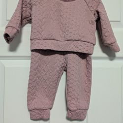 No Brand Pink Quilted Baby Outfit Sise 3-6