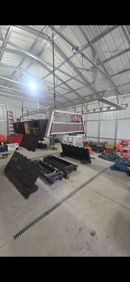 System One Ladder Rack With Weather Gaurd Super High Side Boxes And Headache Rack. 