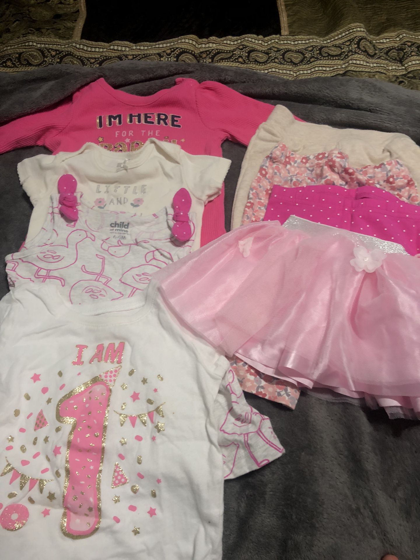 (4) Baby Girl Outfits Size 6-9 Months