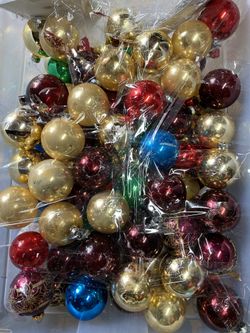 Full Box Of Christmas Ornaments 