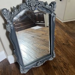 Antique Wooden Mirror For Sale