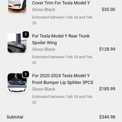 2024 Tesla Model Front Spoiler And Trunk Spoiler