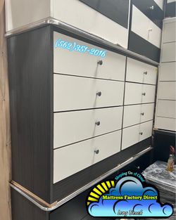Grey and white eight drawer dresser compressed cajonera Comoda chest tocador