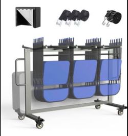 Grey Folding Chair and Table Cart-400LBS Weight Capacity Folding Chair Dolly with 4In Swivel Wheels Make Storing and Transporting Chairs Easy Chair St