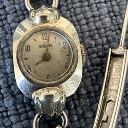 Antique 14K White Gold Watch By HARVEL 