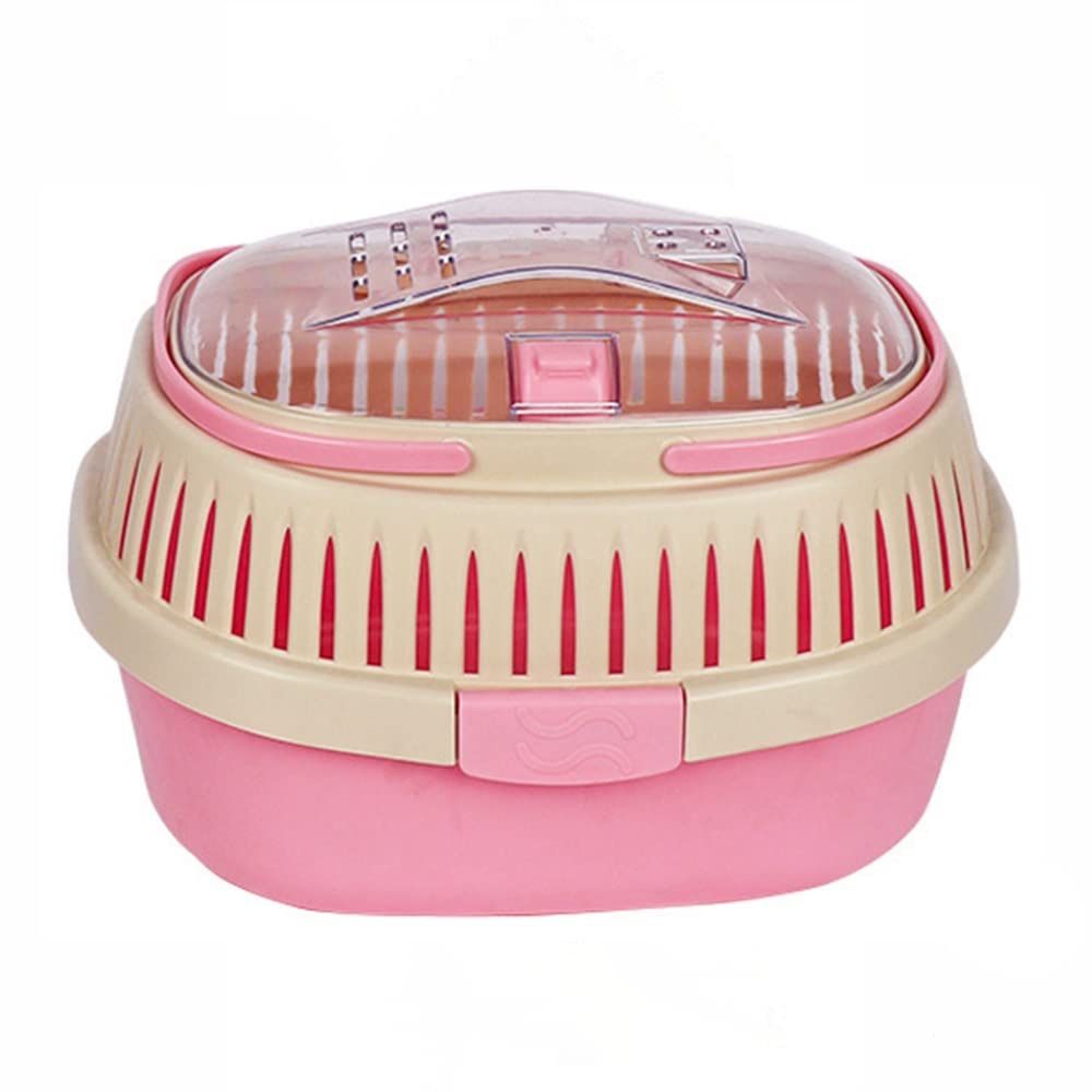 Portable Me Tsiaj Cage, Hamster Carrier Case, Guinea Pig Tsheb Thauj Lub Thawv nrog kov rau Kev Mus Los thiab Sab nraum zoov rau Hedgehog, Luav, Ferre