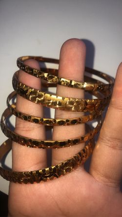 Gold plated bangles