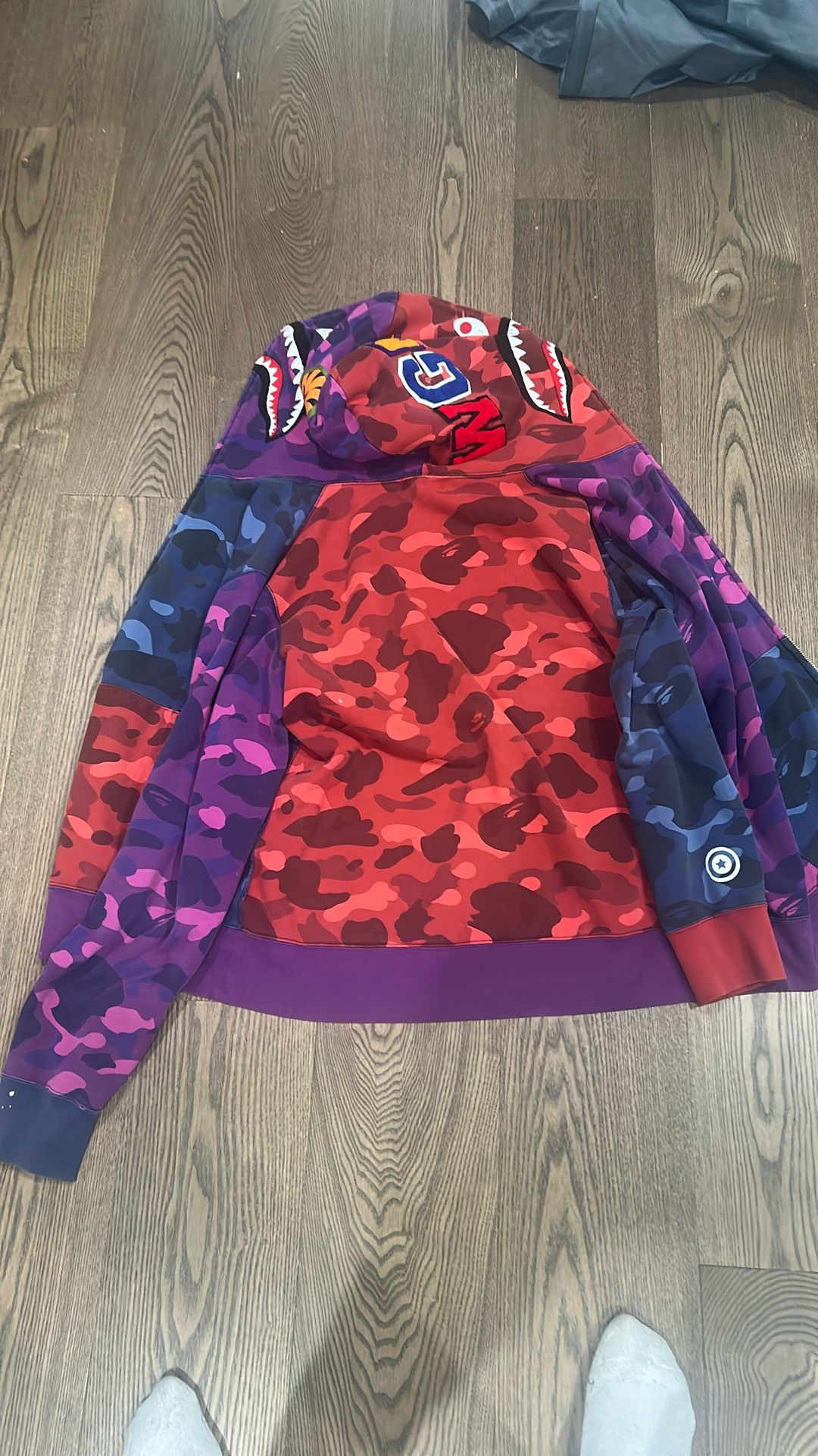 Bape Color Camo Crazy Shark Full Zip Hoodie