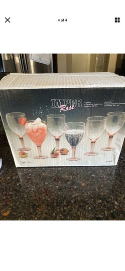 20oz rose colored goblets new in box