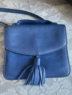 Lucky Brand Crossbody Mini Bag wPurse Royal Blue Tassel Two Compartment