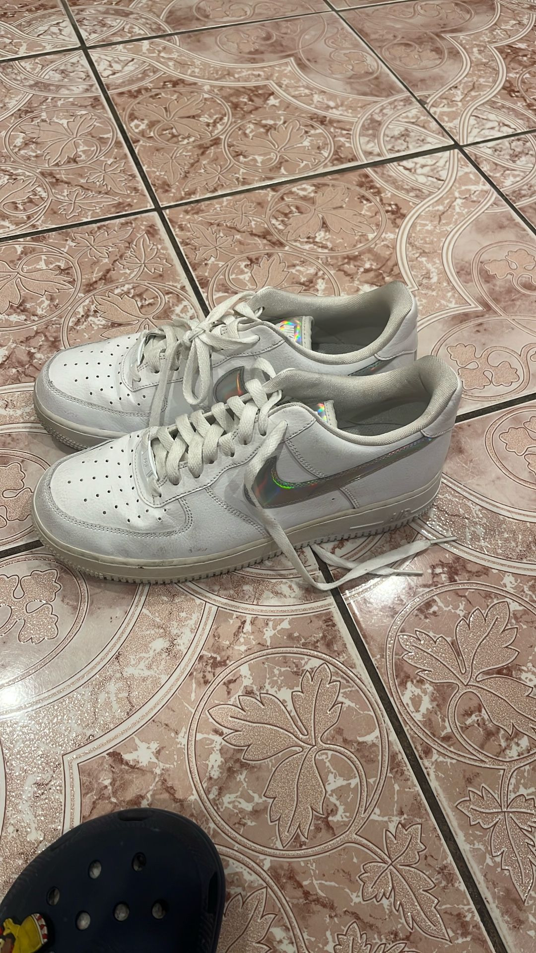 White Nikes Holographic