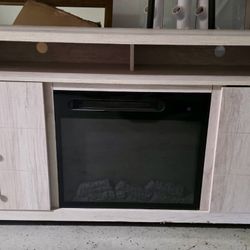 Farmhouse Fireplace TV Stand, Great Condition $150 OBO