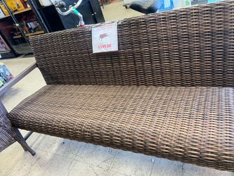 Style Selections Hambright Woven Outdoor Sofa Steel