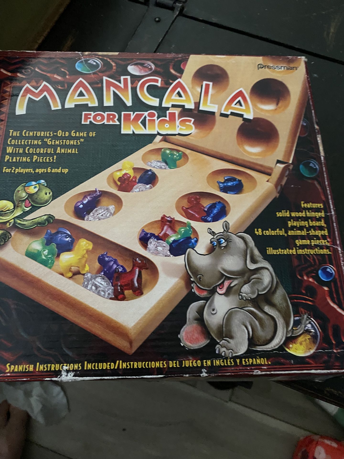 Vintage "Pressman Mancala for Kids," a children's version of the classic counting and strategy board game Mancala