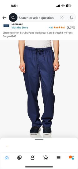 Cherokee Core Stretch Men Scrub Pants Med