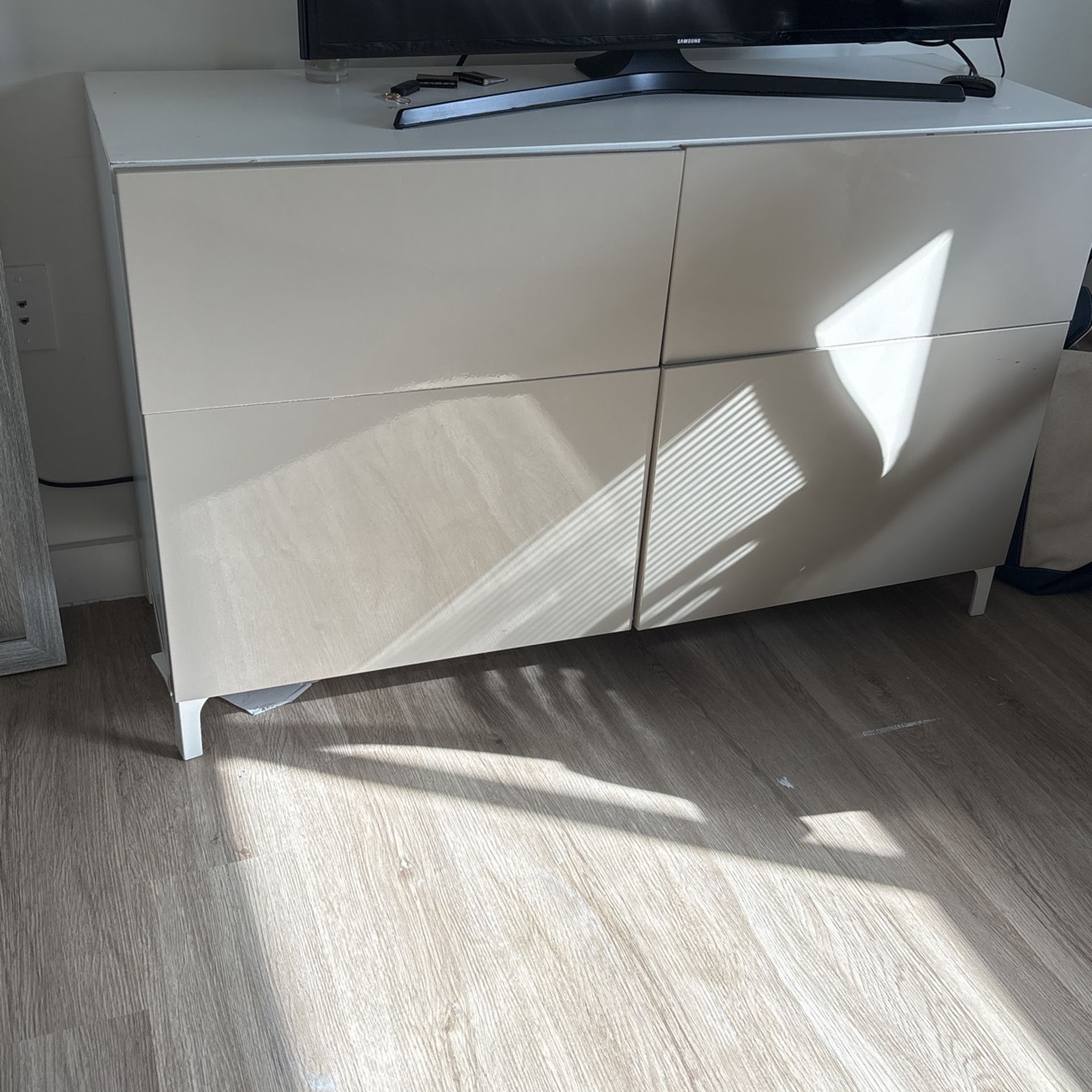 Modern White Storage Cabinet - Sleek & Functional