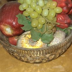 Bowl Fake Fruit N Glass Bowl