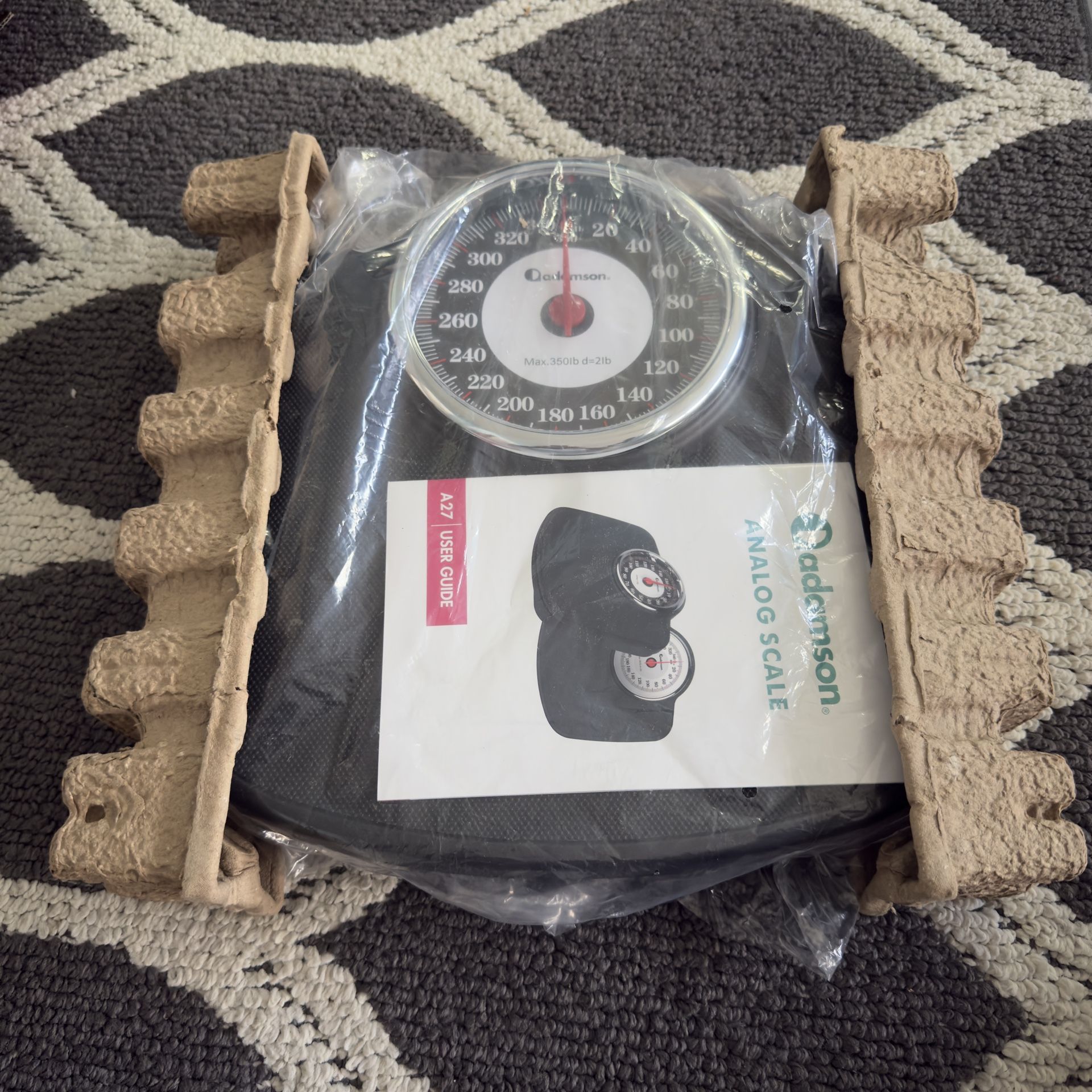 Adamson A27 Scales for Body Weight - Up to 350 LB - Oversize XL Scale 14.6"x14.4" - Anti-Skid Rubber Surface Extra Large Numbers - High Precision Bath